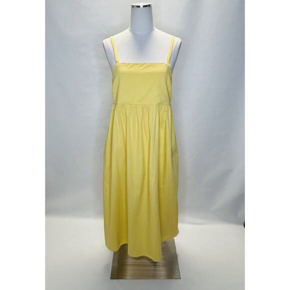 Madewell Summer Midi Dress Womens Size Small Yellow Sleeveless Pleated - Picture 1 of 8
